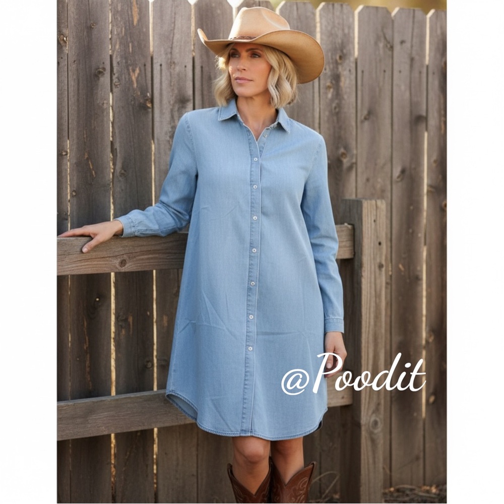 OLIVE & JOYE Snap front tunic dress S M L